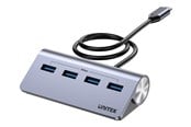 USB Hub - Unitek uHUB Q4 H1337B - hub - 4-in-1 USB -C with USB-A - 4 ports USB Hub - USB 3.2 - 4 porte - Grey - H1337BGY01