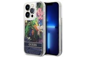 Mobile - Covers & Cases - GUESS Flower Liquid Glitter case for iPhone 14 Pro Max - blue - 3666339066116