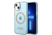 Mobile - Covers & Cases - GUESS Gold Outline Translucent MagSafe case for iPhone 13 - blue - 3666339056988