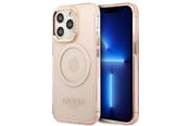 Mobile - Covers & Cases - GUESS Gold Outline Translucent MagSafe case for iPhone 13 Pro Max - pink - 3666339057121