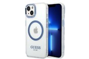Mobile - Covers & Cases - GUESS Metal Outline MagSafe case for iPhone 14 Plus - blue - 3666339069797