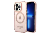 Mobile - Covers & Cases - GUESS GUHMP14LHTCMP iPhone 14 Pro 6.1" pink/pink hard case Gold Outline Translucent MagSafe - 3666339069681