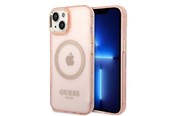 Mobile - Covers & Cases - GUESS GUHMP14MHTCMP iPhone 14 Plus 6.7" pink/pink hard case Gold Outline Translucent MagSafe - 3666339069674