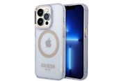 Mobile - Covers & Cases - GUESS Gold Outline Translucent MagSafe Case for iPhone 14 Pro Max 6.7" - Purple - 3666339069575