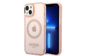 Mobile - Covers & Cases - GUESS GUHMP14SHTCMP iPhone 14 6.1" pink/pink hard case Gold Outline Translucent MagSafe - 3666339069667