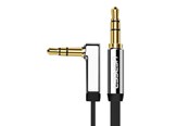 Ljudkabel - UGREEN 10597 Flat cable audio cable AUX 3.5mm mini jack - 1m - Silver - 10597