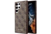 Mobile - Covers & Cases - GUESS GUHCS23LG4GFBR S23 Ultra S918 brown/brown hard case 4G Metal Gold Logo - 3666339117009