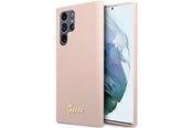 Mobile - Covers & Cases - GUESS GUHCS23LLSLMGPP S23 Ultra S918 pink/pink hardcase Silicone Script Metal Logo - 3666339115043