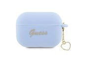Andra mobiltillbehör - GUESS GUAP2LSCHSB AirPods Pro 2 cover blue/blue Silicone Charm Heart Collection - 3666339111007