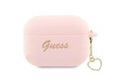 Andra mobiltillbehör - GUESS GUAP2LSCHSP AirPods Pro 2 cover pink/pink Silicone Charm Heart Collection - 3666339111014