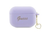 Andra mobiltillbehör - GUESS GUAP2LSCHSU AirPods Pro 2 cover purple/purple Silicone Charm Heart Collection - 3666339110994