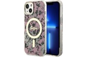 Mobile - Covers & Cases - GUESS Flower MagSafe case for iPhone 14 - pink - 3666339115555