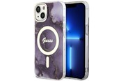 Mobile - Covers & Cases - GUESS GUHMP14SHTMRSU iPhone 14 6.1" purple/purple hardcase Golden Marble MagSafe - 3666339115838