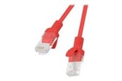 Nätverkskabel - Lanberg patch cable - 25 cm - red RAL 3017 - Röd - PCU5-10CC-0025-R