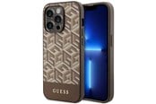 Mobile - Covers & Cases - GUESS GUHMP14XHGCFSEW iPhone 14 Pro Max 6.7" brown/brown hard case GCube Stripes MagSafe - 3666339112493