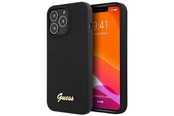 Mobile - Covers & Cases - GUESS GUHCP13XLSLMGBK iPhone 13 Pro Max 6.7" black/black hardcase Silicone Script Gold Logo - 3666339033866
