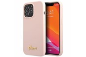 Mobile - Covers & Cases - GUESS GUHCP13XLSLMGLP iPhone 13 Pro Max 6.7" light pink/light pink hardcase Silicone Script Gold Logo - 3666339033385