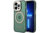 Mobile - Covers & Cases - GUESS GUHMP14XHTCMA iPhone 14 Pro Max 6.7" green/khaki hard case Gold Outline Translucent MagSafe - 3666339069650