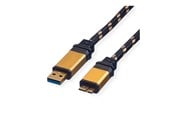 USB-kabel - Roline Gold - USB cable - USB Type A to Micro-USB Type B - 2 m - 11.02.8879