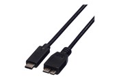 USB-kabel - Roline - USB-C cable - Micro-USB Type B to USB-C - 1 m - 11.02.9006