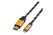 USB-kabel - Roline Gold - USB-C cable - USB Type A to USB-C - 1 m - 11.02.9013