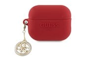 Andra mobiltillbehör - GUESS GUAP23DSLGHDF AirPods Pro 2 cover red 3D Rubber 4G Diamond Charm - 3666339171308