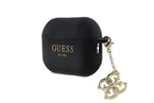Andra mobiltillbehör - GUESS GUAP2LECG4K case for AirPods Pro 2 cover - black Liquid Silicone Glitter Triangle Charm - 3666339171230