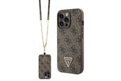 Mobile - Covers & Cases - GUESS GUHCP13LP4TDSCPW Case for iPhone 13 Pro / 13 - Brown Crossbody 4G Metal Logo - 3666339146887