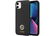 Mobile - Covers & Cases - GUESS GUHCN614DGPK Case for iPhone 11 / Xr - Black Silicone Logo Strass 4G - 3666339148386