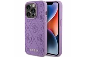 Mobile - Covers & Cases - GUESS Leather 4G Stamped case for iPhone 15 Pro - purple - 3666339150464