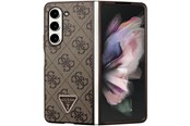 Mobile - Covers & Cases - GUESS Leather 4G Triangle Strass case for Samsung Galaxy Z Fold 5 - brown - 3666339173920