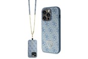 Mobile - Covers & Cases - GUESS GUHCP15LP4TDSCPB iPhone 15 Pro 6.1" blue/blue hardcase Crossbody 4G Metal Logo - 3666339147105