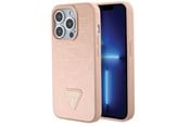 Mobile - Covers & Cases - GUESS GUHCP15XPCRTHCP iPhone 15 Pro Max pink/pink hardcase Croco Triangle Metal Logo - 3666339152291