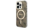 Mobile - Covers & Cases - GUESS IML 4G MagSafe case for iPhone 15 Pro - brown - 3666339194604