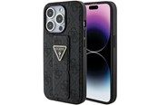 Mobile - Covers & Cases - GUESS Grip Stand 4G Triangle Strass case for iPhone 15 Pro - black - 3666339197315