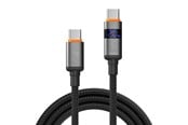 USB-kabel - X2O Longlife LED Display 100W USB-C/C cable 1.5M - Black - USB C-C LED 5A100W CABLE 1.5M