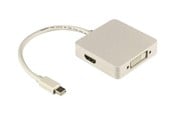 Displaykabel - Deltaco DP-MULTI1 - adapter - DisplayPort / HDMI / DVI - 20 cm - DP-MULTI1
