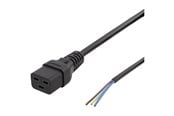 Strömkabel (intern) - Deltaco DEL-109UA - power cable - IEC 60320 C19 to bare wire - 2 m - DEL-109UA