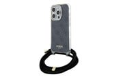 Mobile - Covers & Cases - GUESS Crossbody Cord 4G Print case for iPhone 15 Pro - black - 3666339147945