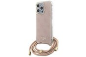 Mobile - Covers & Cases - GUESS Crossbody Cord 4G Print case for iPhone 15 Pro - pink - 3666339148362