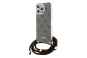 Mobile - Covers & Cases - GUESS Crossbody Cord 4G Print case for iPhone 15 Pro - brown - 3666339148089