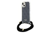 Mobile - Covers & Cases - GUESS Crossbody Cord 4G Print Case for iPhone 15/14/13 - Black - 3666339147921