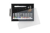 Konst- och hantverksmaterial - Nassau Black Wooden Acrylic Suitcase Set - 21 pcs. - AR099503