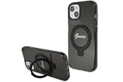 Mobile - Covers & Cases - GUESS Ring Stand Script Glitter MagSafe case for iPhone 14 / 15 / 13 - black - 3666339156282