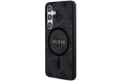 Mobile - Covers & Cases - GUESS 4G Collection Leather Metal Logo MagSafe Case for Samsung Galaxy S24 - Black - 3666339241452