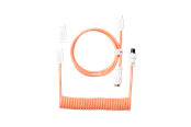 Tangentbord - Keychron Spiralformad Aviator USB 8K-kabel med rak kontakt (Pink Orange) - Tangentbordskabel - Orange - Cab-31