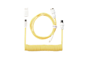 Tangentbord - Keychron Spiralformad Aviator USB 8K-kabel med rak kontakt (Yellow) - Tangentbordskabel - Gul - Cab-33