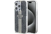 Mobile - Covers & Cases - GUESS IML 4G Gold Stripe case for iPhone 15 Pro - black - 3666339222703