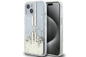 Mobile - Covers & Cases - GUESS Liquid Glitter Gold Stripes case for iPhone 15 Plus / 14 Plus - transparent - 3666339223953