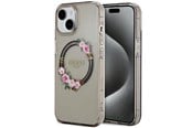 Mobile - Covers & Cases - GUESS IML Flowers Wreath MagSafe case for iPhone 15 / 14 / 13 - black - 3666339221287